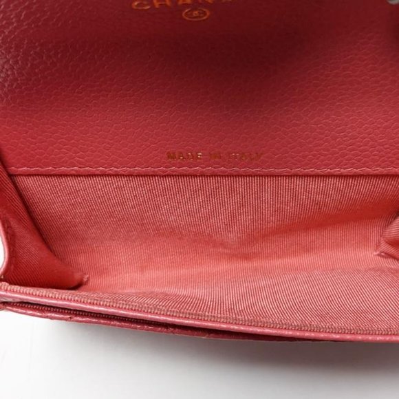 SOLD Chanel Pink Caviar Leather Quilted Flap Card Holder Coin Purse Wallet - Picture 8 of 8